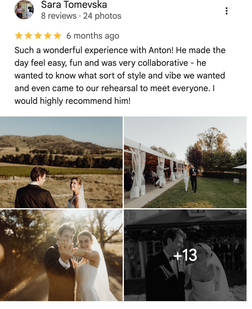 Five-star Google review from Sara Tomevska