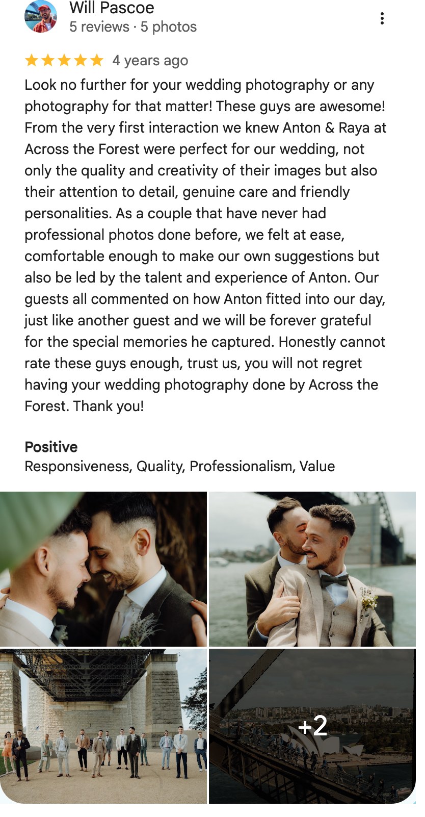 Five-star Google review from Will Pascoe
